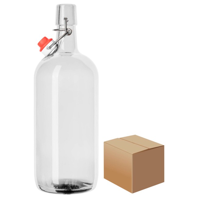 Бутылка "Бугель Про" 1.0 л. бесцветная с пробкой коробка