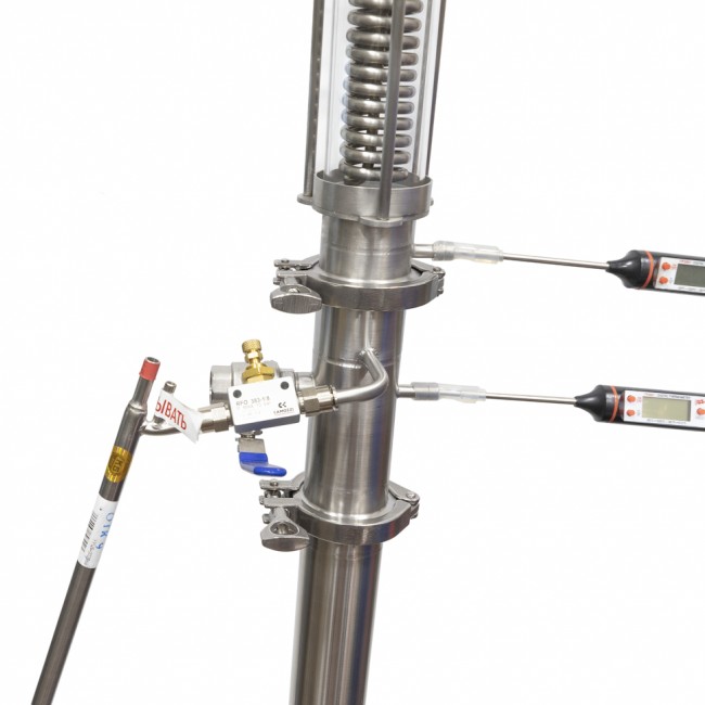Дистиллятор прямоточный 2500 с отводом 90° CLAMP 1,5"