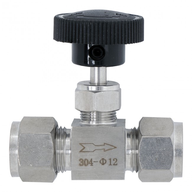 Кран игольчатый под трубку 12 мм. нерж. Кран игольчатый под трубку 12 мм. нерж.