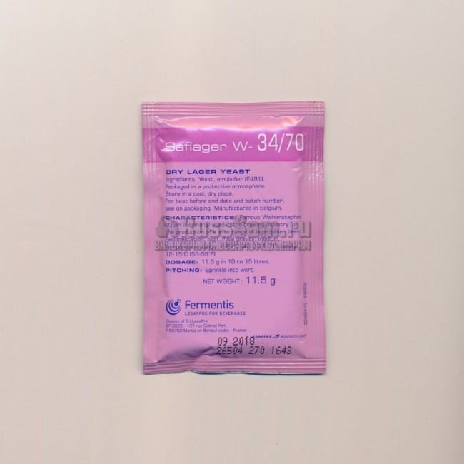 Акция! Дрожжи пивные "Saflager W34/70" 11,5 гр. (низовое) 03.2025г. Акция! Дрожжи пивные "Saflager W34/70" 11,5 гр. (низовое) 03.2025г.