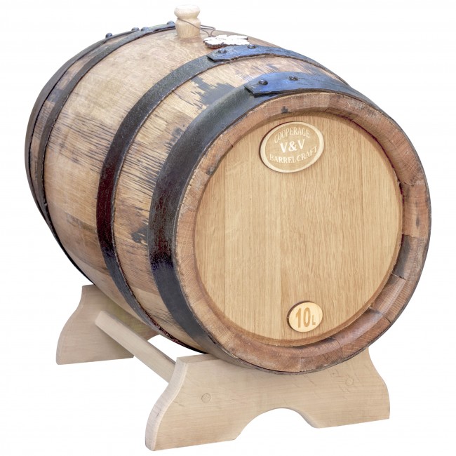 Дубовая бочка 10 л. "Портвейн" на подставке