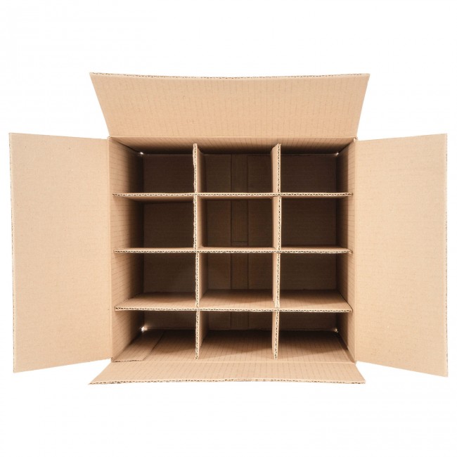 Гофро ящик с решеткой Фляжка 12*0,5 л.