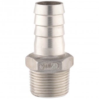 Штуцер ёлочка НР 3/4" AISI 20 мм Штуцер ёлочка НР 3/4" AISI 20 мм