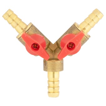 Тройник ёлочка 8-8-8 латунь с кранами усиленный Тройник ёлочка 8-8-8 латунь с кранами усиленный