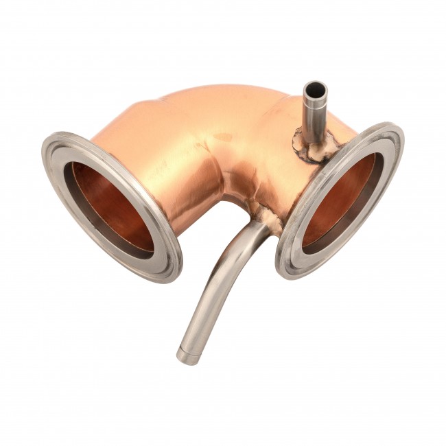 Отвод 90° CLAMP 2,0" медный со штуцерами Отвод 90° CLAMP 2,0" медный со штуцерами