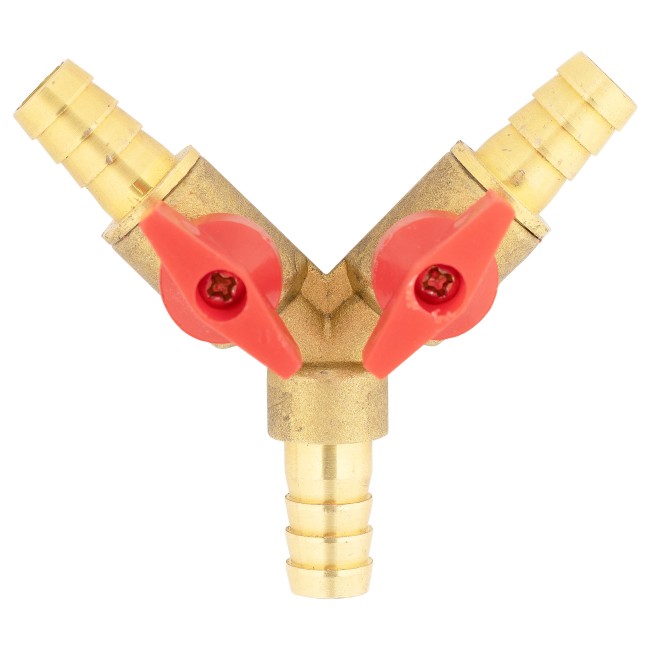 Тройник ёлочка 10-10-10 латунь с кранами усиленный Тройник ёлочка 10-10-10 латунь с кранами усиленный