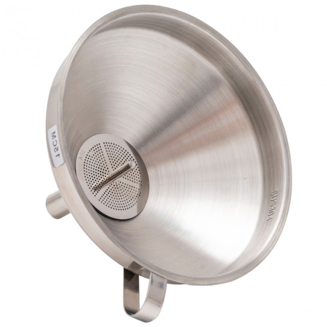 Воронка нерж. сталь с сеткой d-150 мм, h-120 мм. 