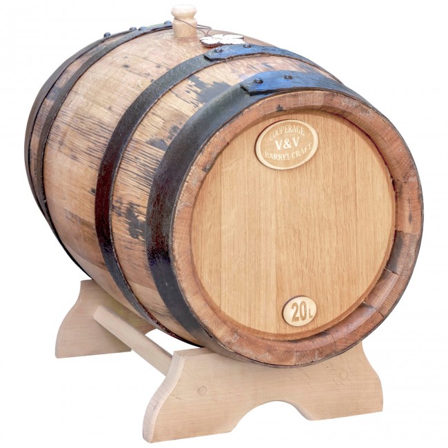 Дубовая бочка 20 л. "Портвейн" на подставке Дубовая бочка 20 л. "Портвейн" на подставке