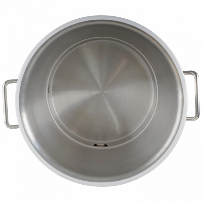 Куб 50 л с зиговкой, отвод ВР 3/4, штуцер Clamp 2,0", тройное дно 40*40 с купол.крышкой 