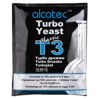 Дрожжи спиртовые "Alcotec T3 Classic Turbo" 120 гр. Дрожжи спиртовые "Alcotec T3 Classic Turbo" 120 гр.