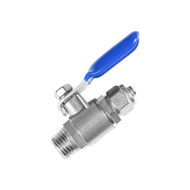 Кран шаровый НР 1/4" с зажимной гайкой Кран шаровый НР 1/4" с зажимной гайкой